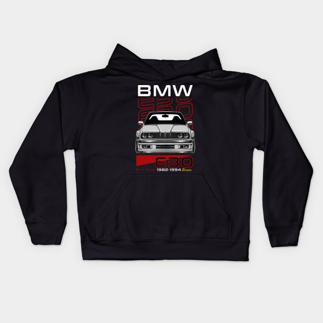 BMW E30 Classic Kids Hoodie by Harrisaputra